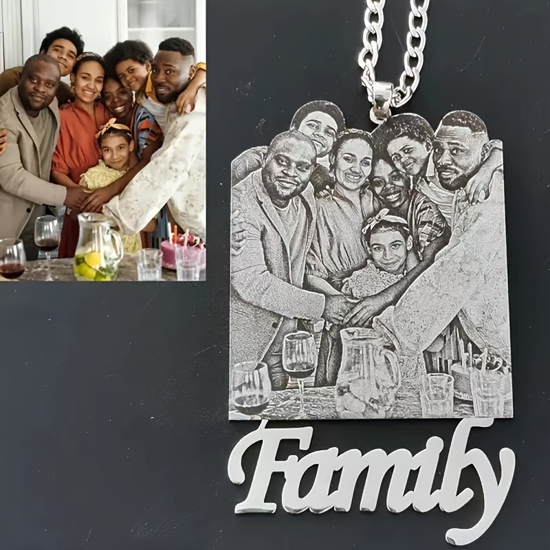 Custom Photo Pendant Necklace with Cuban Chain